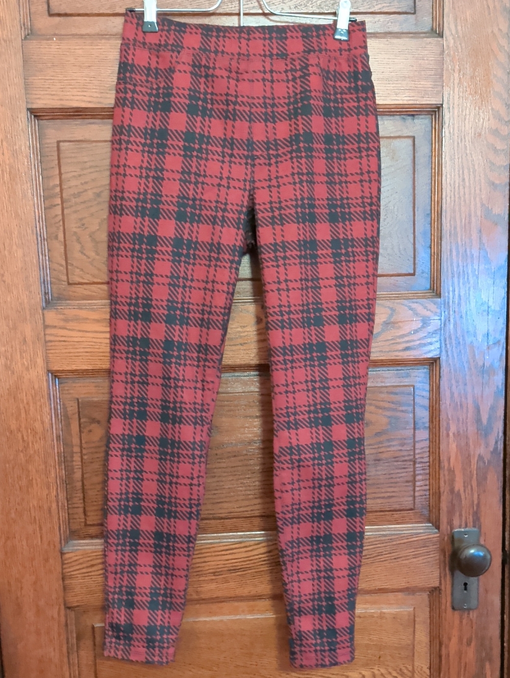 Sanctuary Red and Black Plaid Leggings